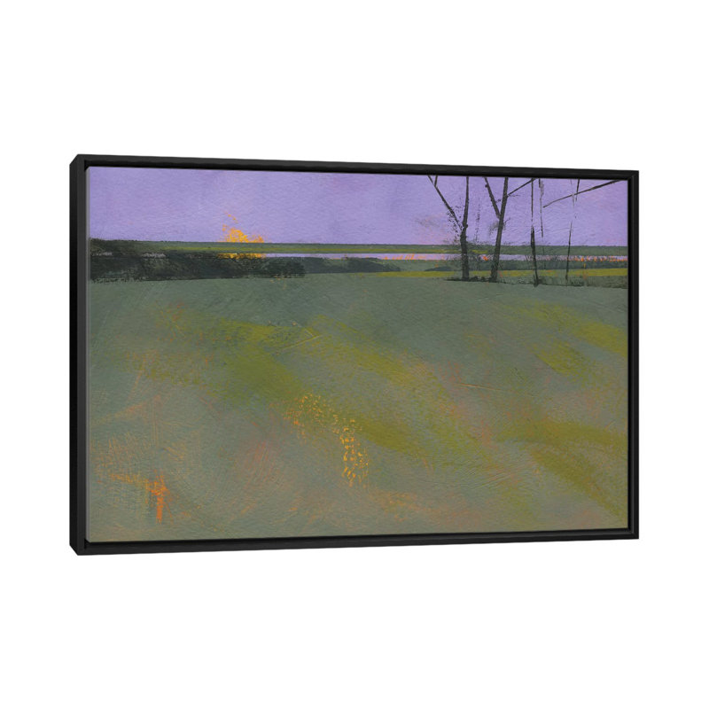 « millfields », reproduction sur toile, H 18 po x l 26 po x P 1,5 po, Toile avec cadre noir, Pas de tapis