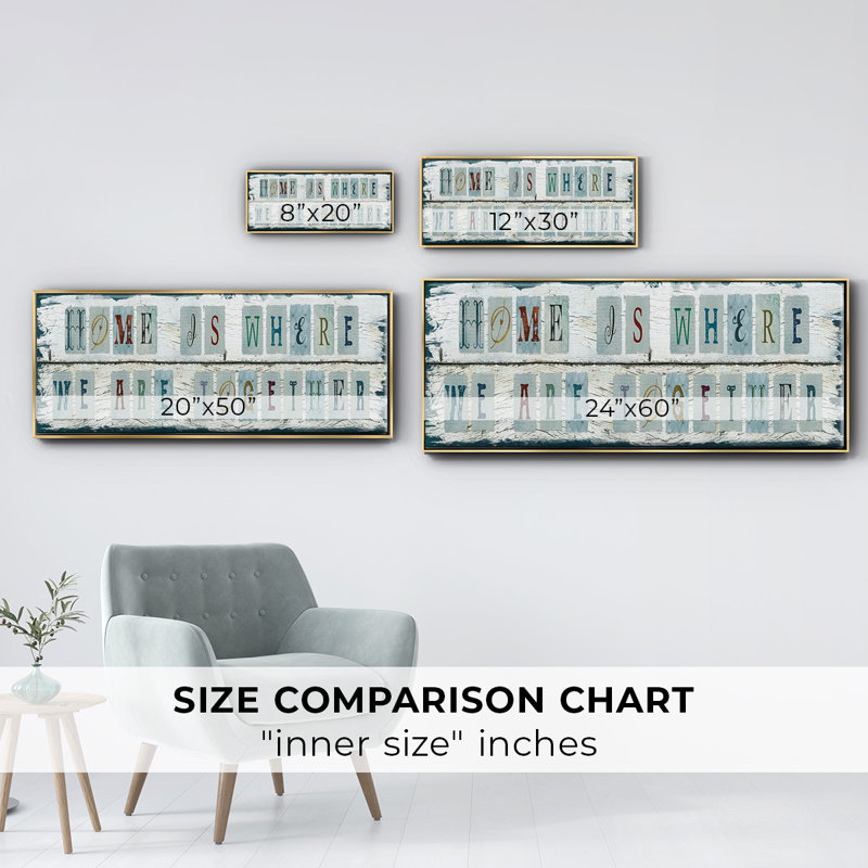 We Are Together- Framed Canvas, 12" H x 30" W