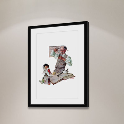 «Pharmacist» par Norman Rockwell, reproduction d'art encadrée