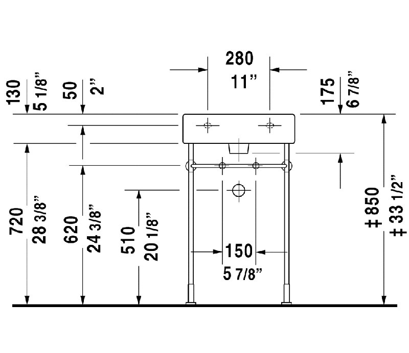 Vero White Ceramic Rectangular Bathroom Sink with Overflow, Without Faucet Hole, Yes