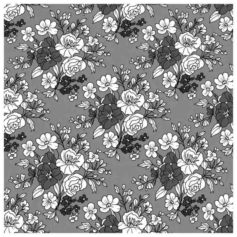 Coussins décoratifs gris à motif floral, 14 x 14 inches