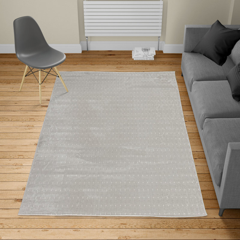 Tapis gris / blanc, Rectangle 5 pi 3 po x 7 pi 6 po