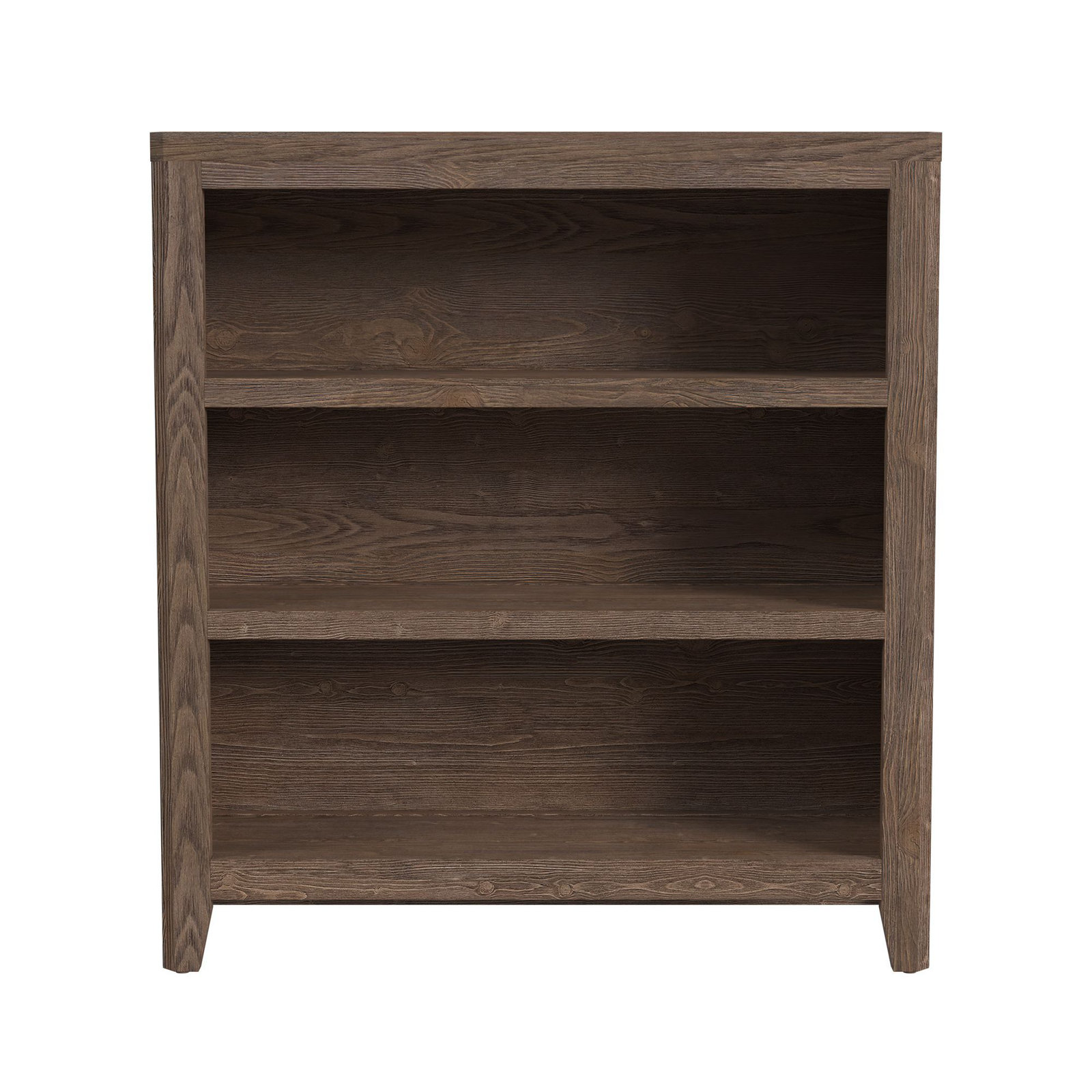 Jemma 3-Tier Solid Wood Bookcase, Harvest Brown
