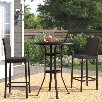 Alexamarie Round Outdoor Bistro Table With Umbrella Hole , 32'' in. W 32'' in. D