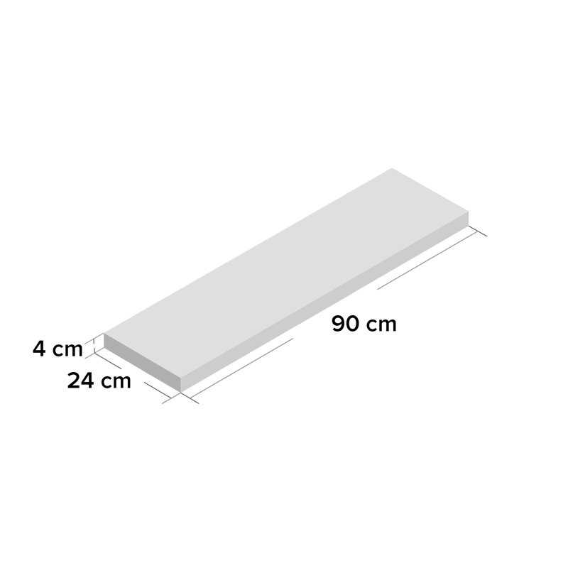 Floating Wall Shelf Kit, 4cm H x 24cm W x 24cm D, Gloss White