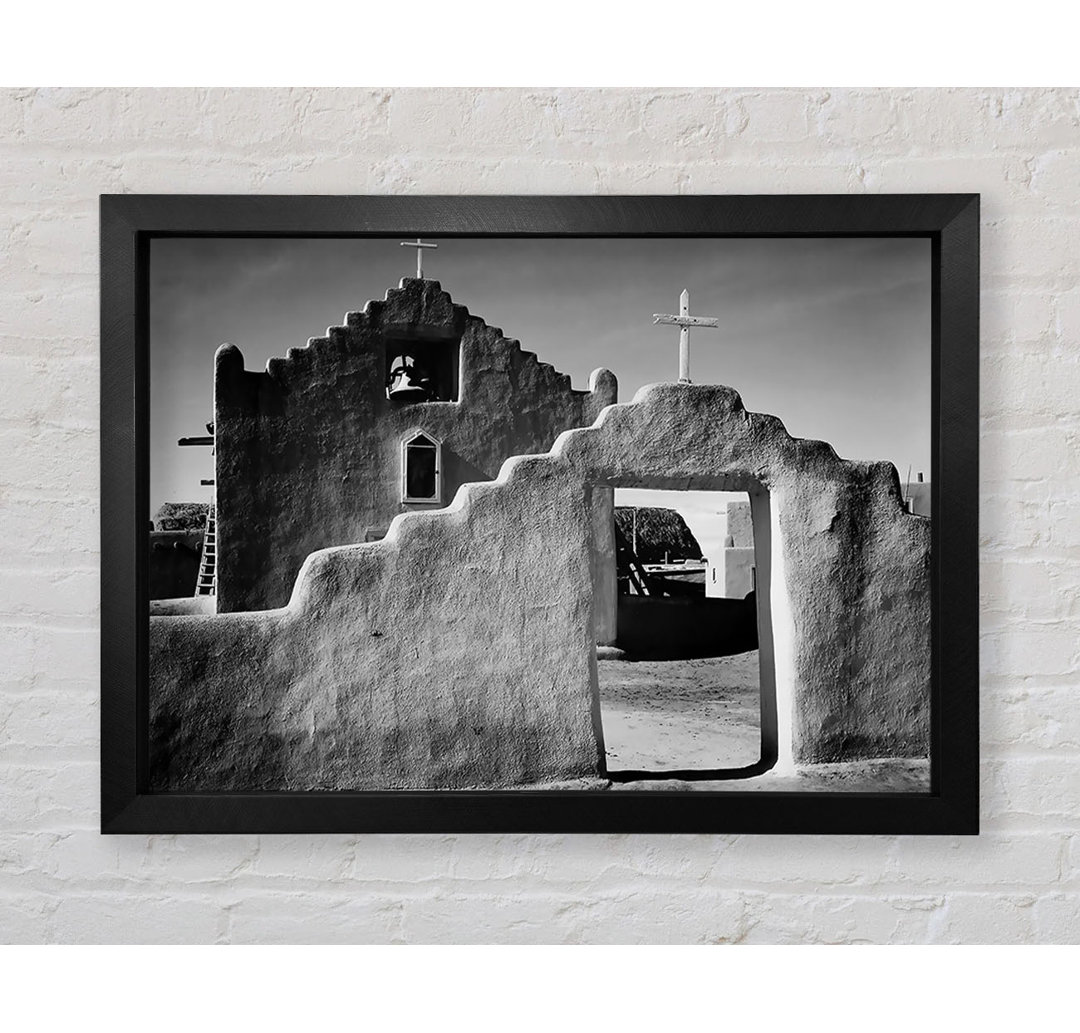 Ansel Adams Kirche in Taos Pueblo New Mexico 2 - Einzelne Bilderrahmen Kunstdrucke