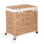 Ensemble de corbeille à linge tissé à la main Premium Premium avec poignées de transport, rangement pour vêtements, literie, draps, jouets, rotin, ensemble de paniers 3 pièces