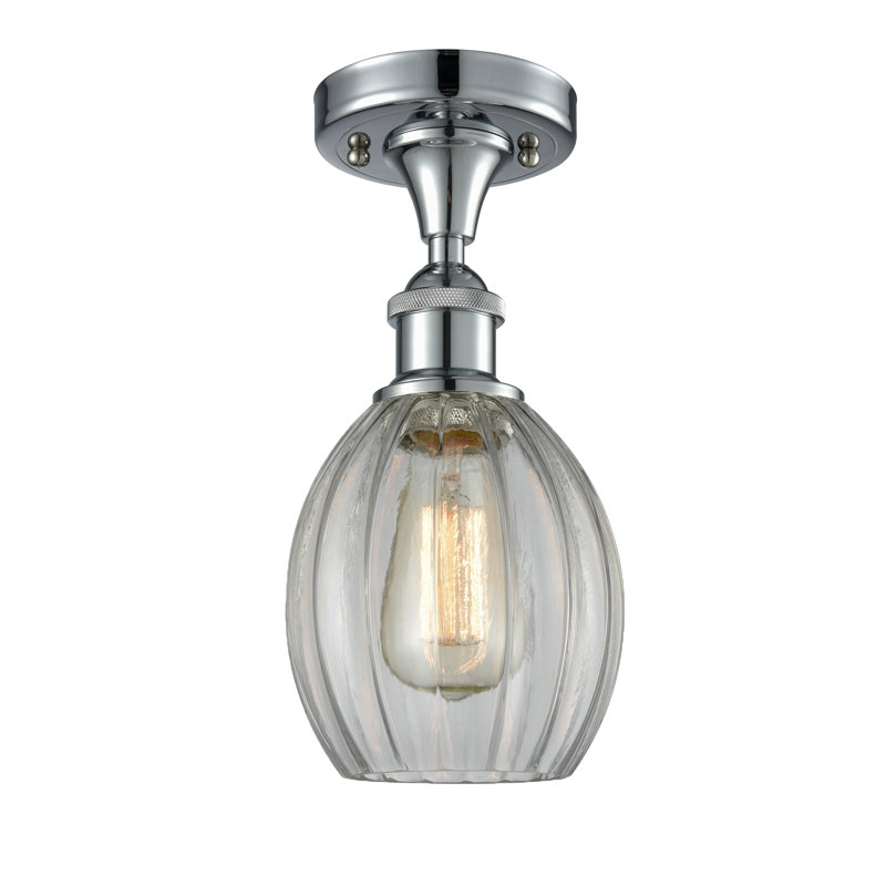 Bolduc Semi Flush Mount, Polished Chrome, No Bulb Included, Clear