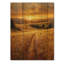 Paysage champêtre au coucher du soleil I - Art mural en bois campagne - sur bois de pin naturel-1664368673