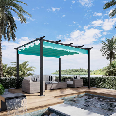 10 Ft. W x 13 Ft. D Aluminum Pergola with Canopy