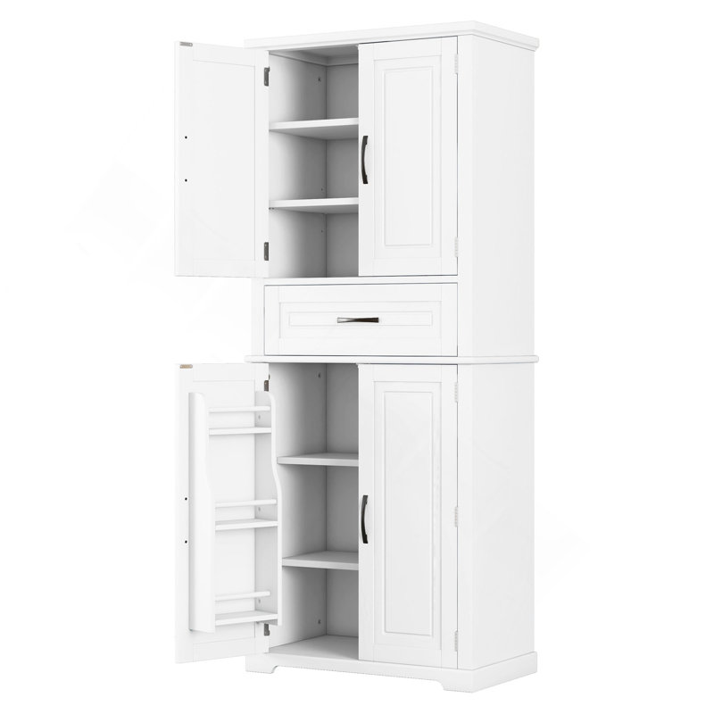Armoire de rangement pour salle de bain avec espace de rangement multifonctionnel, tiroir avec glissières, tablette réglable