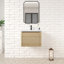 Meuble-lavabo suspendu minimaliste en chêne blanc de 71 cm (28 po) - Meuble de salle de bain de luxe