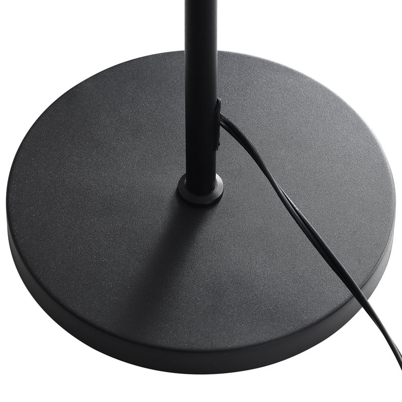 66" H Modern Black Floor Lamps With Rattan Shade, Foot Switch, Farmhouse/Boho Home Decor Lighting