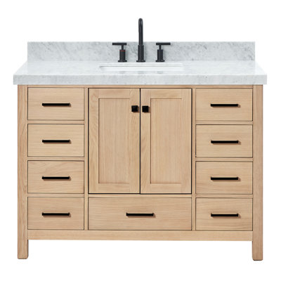 Cambridge Single Bathroom Vanity with Carrara Marble Top