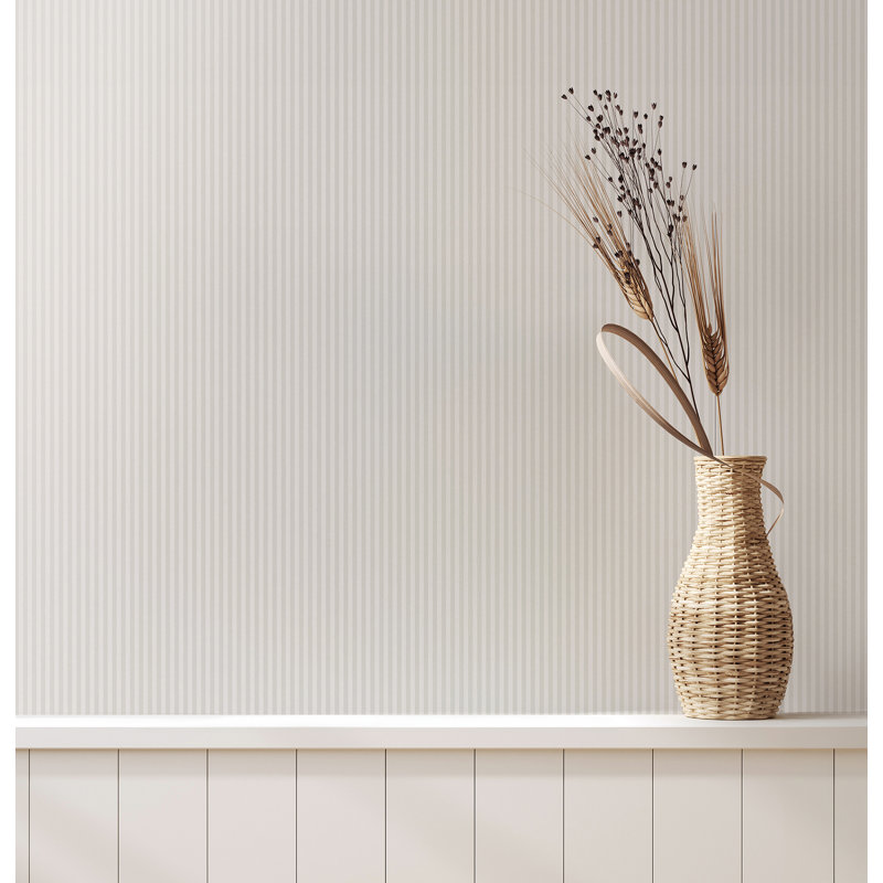 Papier peint à rayures Carmina, Gris