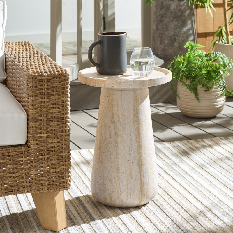 Aurielle Accent Table, Travertine