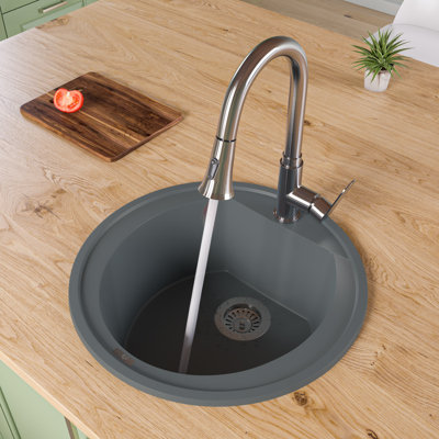 20.13'' L Single Bowl Granite Kitchen Sink