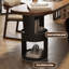 Bureau brun en bois massif en forme de U-108839981