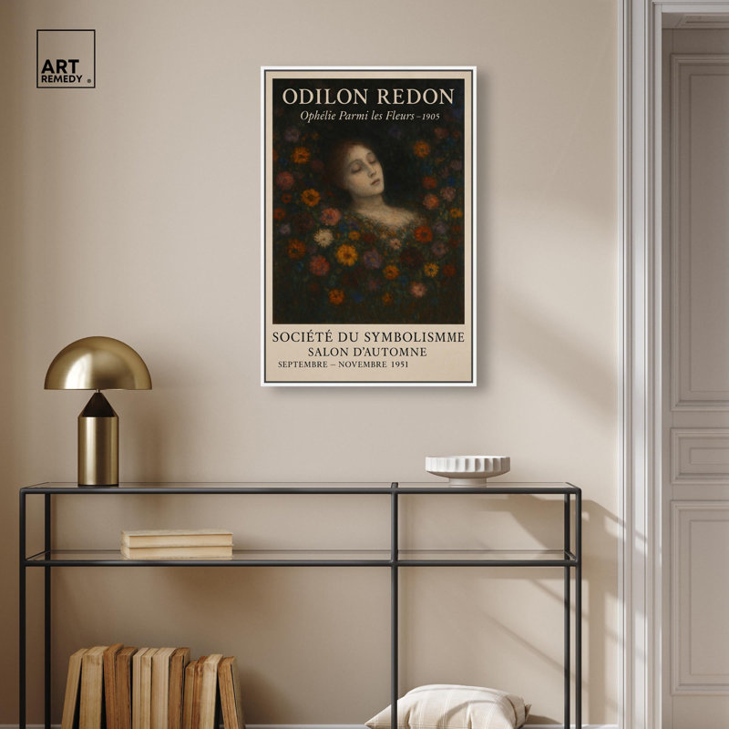 «Redon's Beauty», affiche sur toile par Art Remedy, H 55 po x l 37 po, Cadre blanc