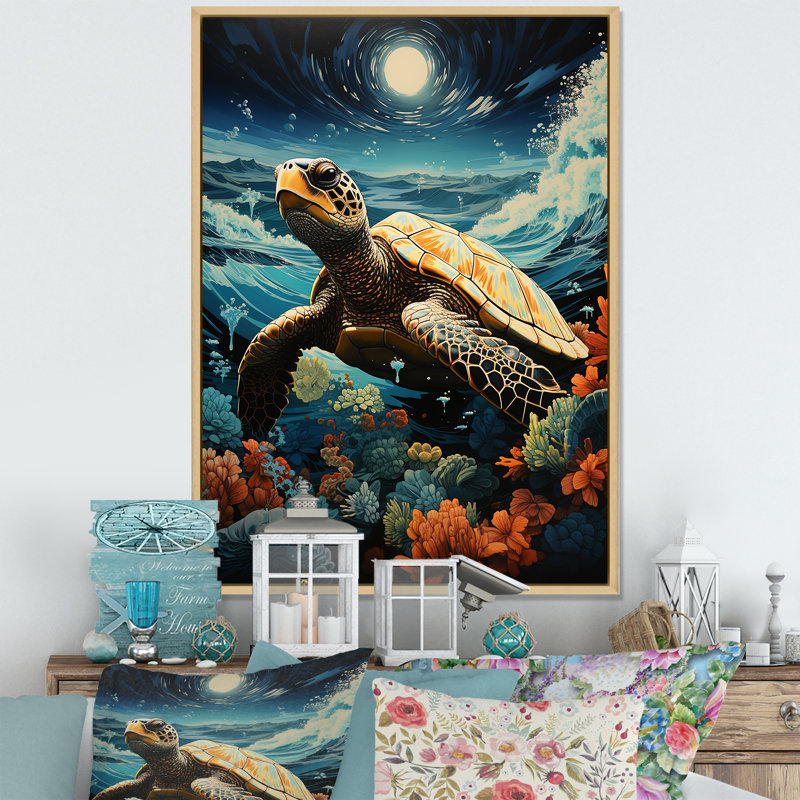 Reproduction d'art sur toile Baroda, H 44 po x l 34 po x P 1,5 po, Cadre naturel flottant