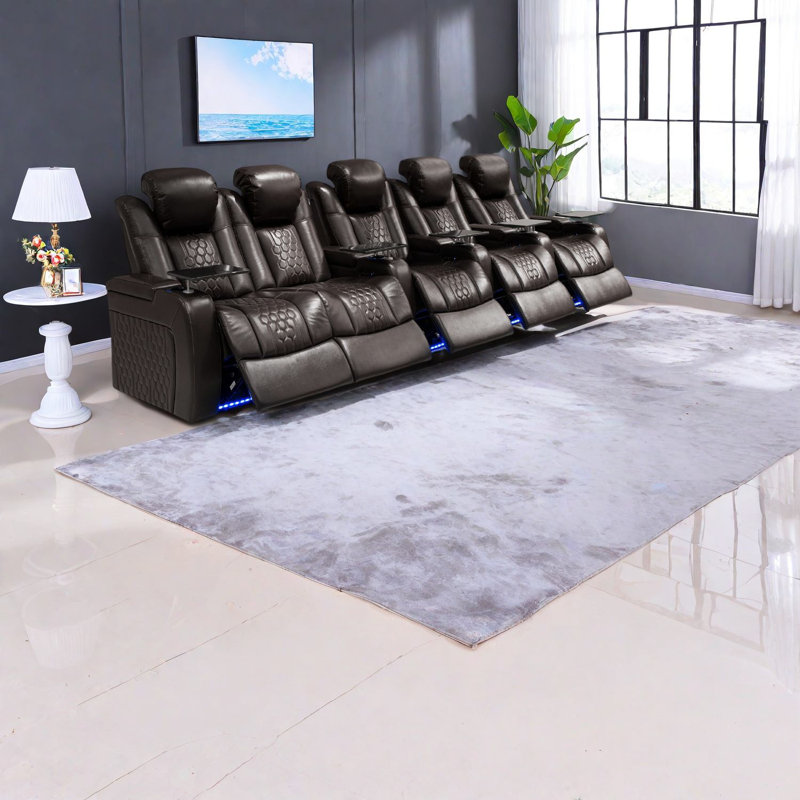 Fauteuil inclinable électrique avec cuir de qualité supérieure, caractéristiques intelligentes, idéal pour le divertissement à domicile moderne