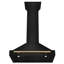 ZLINE 30 in. Autograph Edition Black Stainless Steel Wall Mount Range Hood With Polished Gold Handle-1750388640