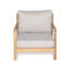 Fauteuil club de patio en bois d'acacia avec coussin résistant à l'eau, teck et beige (1 pièce)