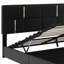 Grand lit plateforme tapissier avec système de rangement hydraulique-209321120