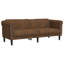  Ensemble de canapé en velours brun (100% polyester), contreplaqué, bois massif