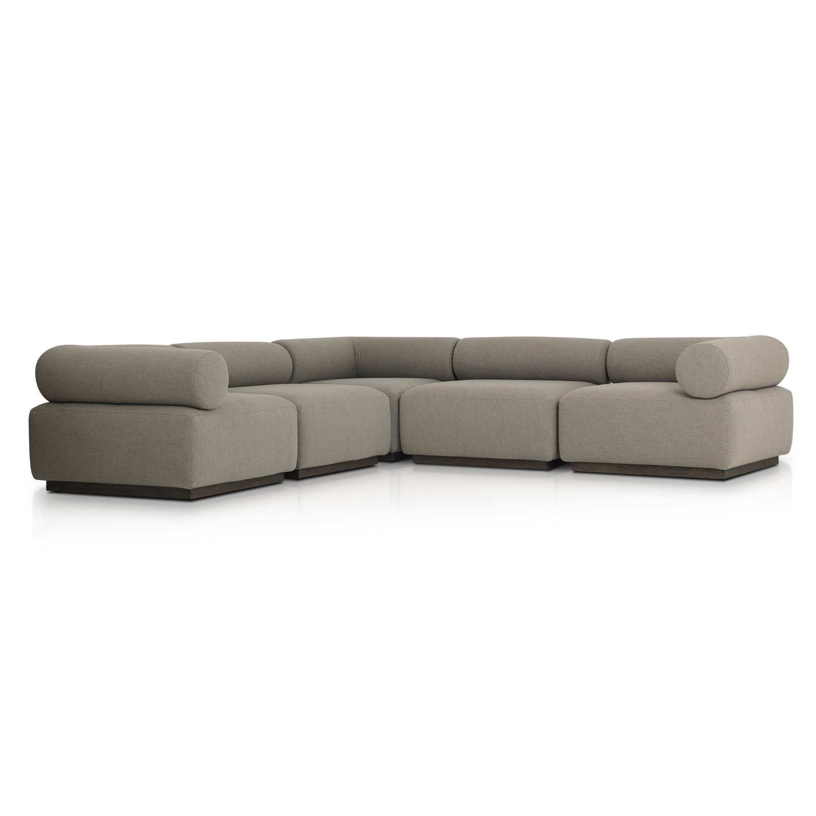 Anat Modular Upholstered Sectional, Brown Polypropylene/Olefin