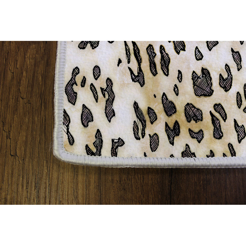 Tapis luxueux, 2,6 x 4,0 pi | 100% polyester, hauteur des poils de 0,4 po | Pois antibactérien et antidérapant en PVC | Lavable à la machine, impression numérique 3D | Parfait pour le salon et la chambre à coucher