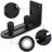 LAZ Black Steel Guide Barn Door Guide Wall Guide With Bottom Adjustable Roller