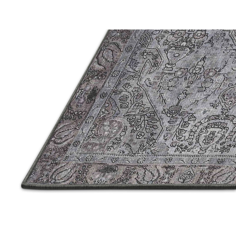 Tapis gris/beige traditionnel Zarah, Rectangle 5 pi x 7 pi