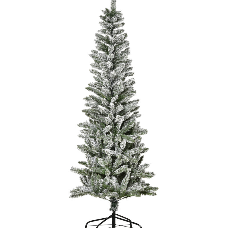 Arbre de Noël de 6 pi avec feuilles de pin minces et branches à 394 pointes
