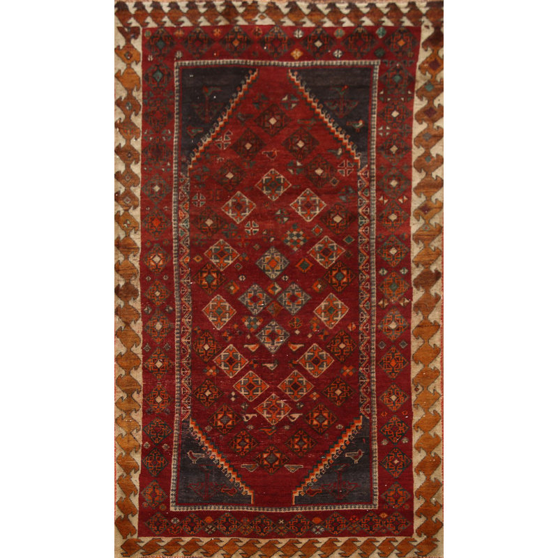 Tapis rouge et rouge traditionnel 5 x 8