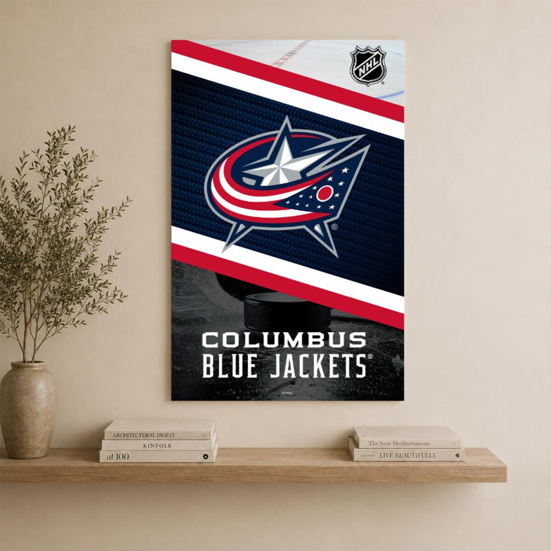 Décoration murale des Blue Jackets de Columbus (NHL), H 60 po x l 40 po, Toile tendue, Ne s’applique pas