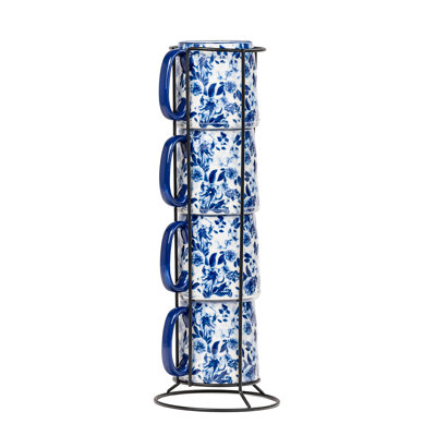 10 Strawberry Street Bella Demitasse Stack, Wildflower, Set Of 4