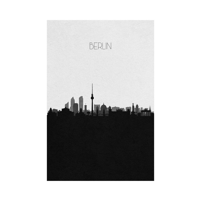 Berlin, Germany City Skyline by Ayse Deniz Akerman - Print on Canvas, Wrapped Canvas, 66.04 cm H x 45.72 cm W x 1.91 cm D