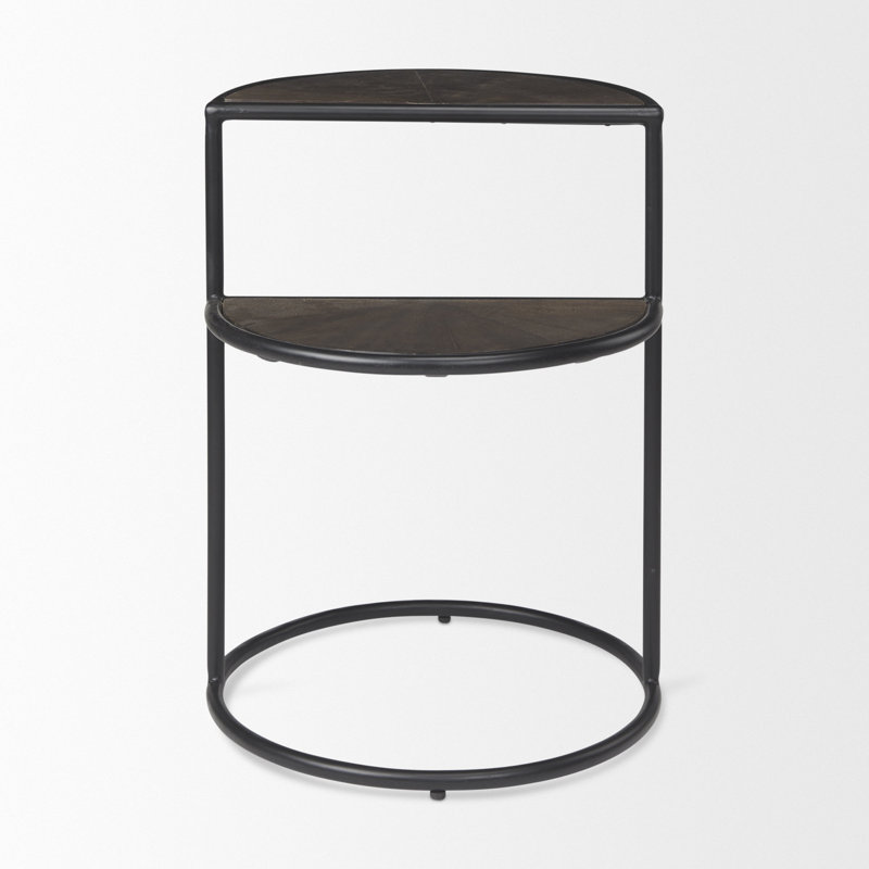 Table-plateau 19 po en bois massif noir et espresso