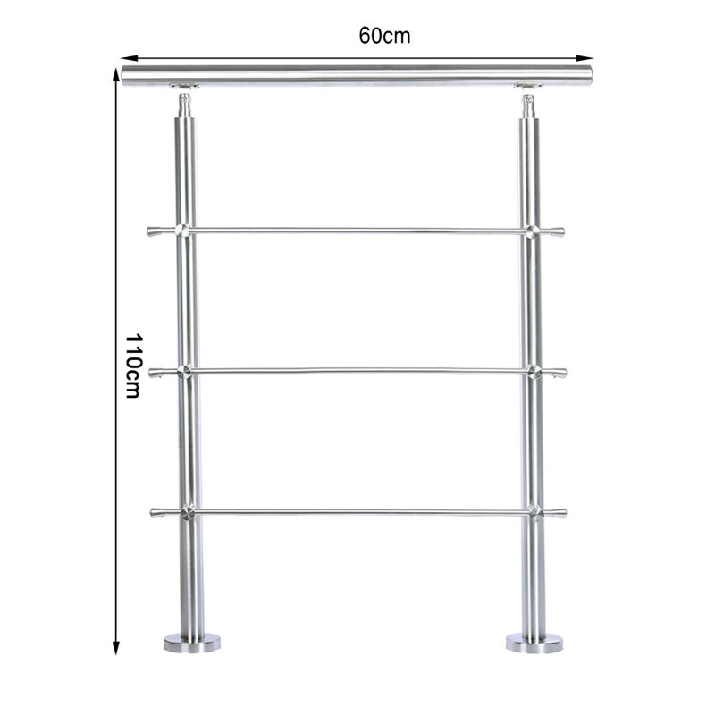 Metal Porch And Stair Railings, 110cm H x 60cm W x 4.24cm D