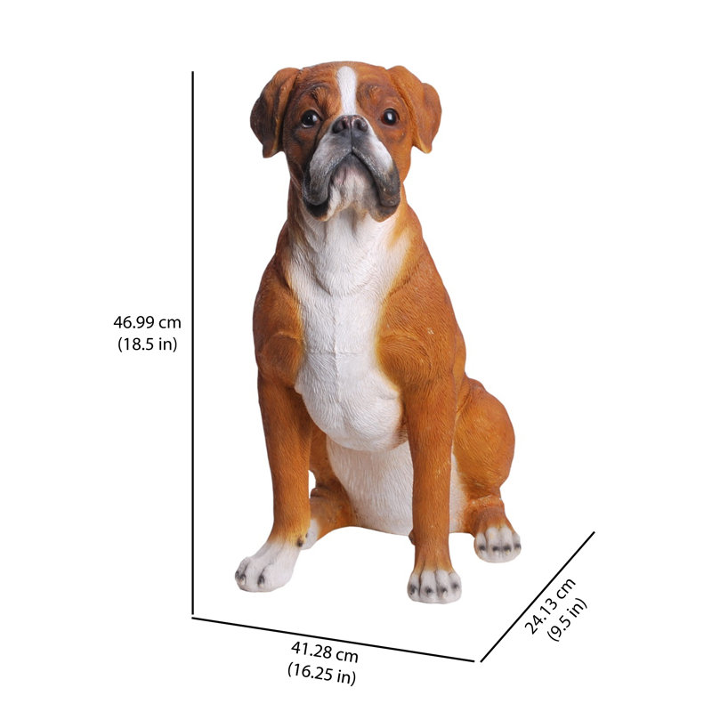 Sitting Boxer Dog Statue