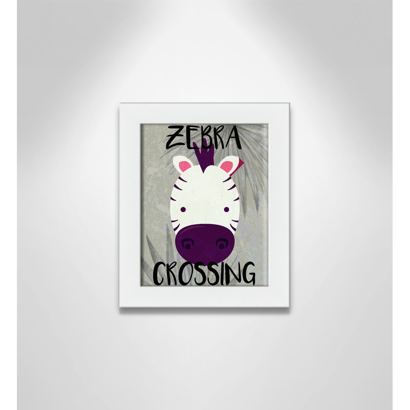 Impression sur papier Zebra Crossing, H 10 po x l 8 po x P 0,6 po, Encadré plat blanc