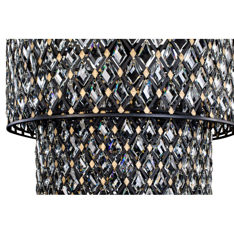 Windsor 13-Light 3-Tier Crystal Chandelier - Carbon/Havana Gold