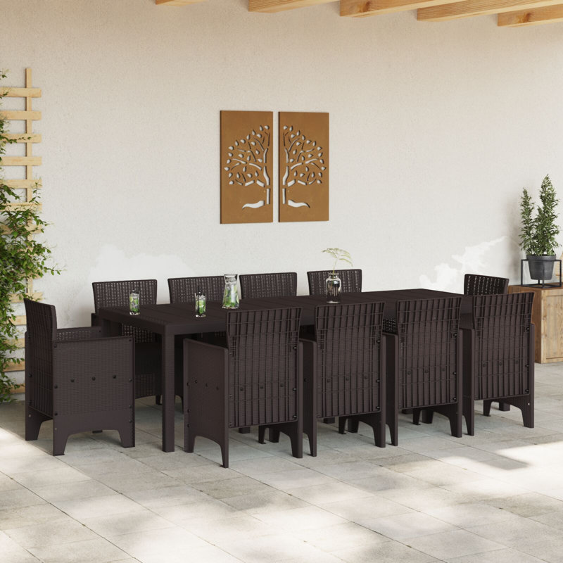10 - Person Patio Dining Set with Rectangular Table