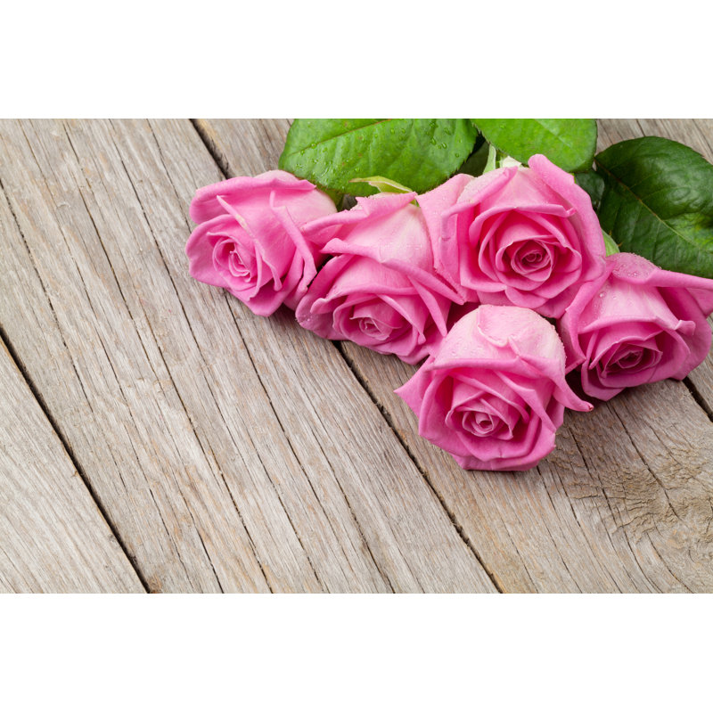 Pink Rose Bouquet by Karandaev - Wrapped Canvas Print, 20cm H x 30cm W