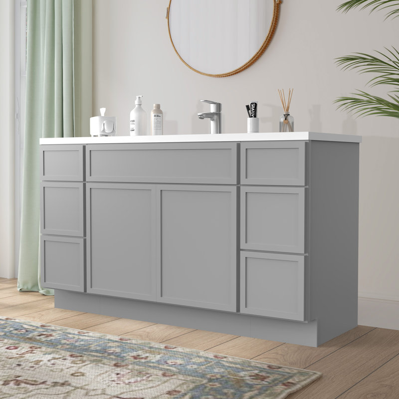 63'' Single Bathroom Vanity Base Only, Gray