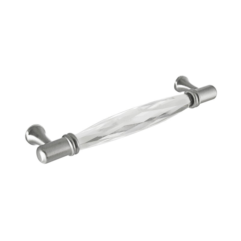Poignée barre Brilliance, Transparent / nickel brossé, 5"