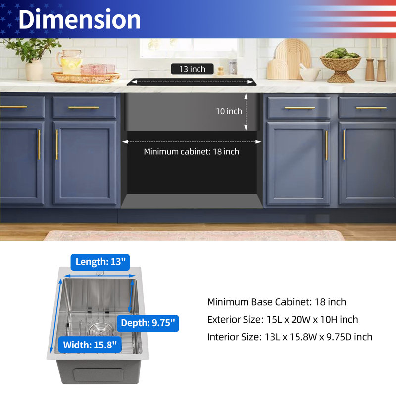 Drop-in Single Bowl Stainless Steel Kitchen Sink
