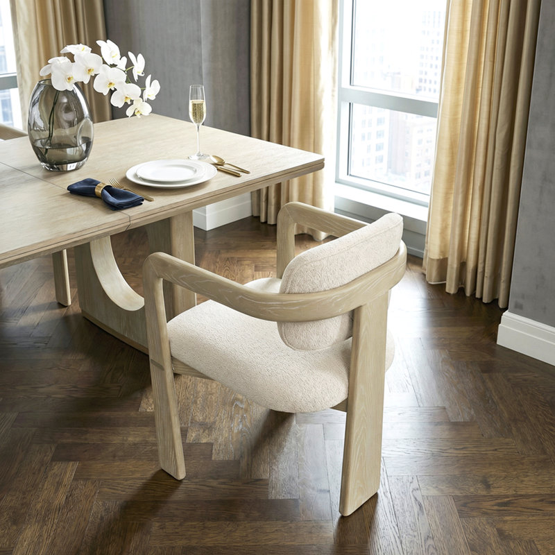 Ensemble de 2 chaises avec accoudoirs en chêne moderne Modern