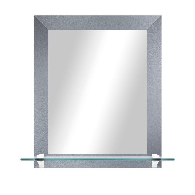 Ixcel Flat Wall Mirror, Dark Silver